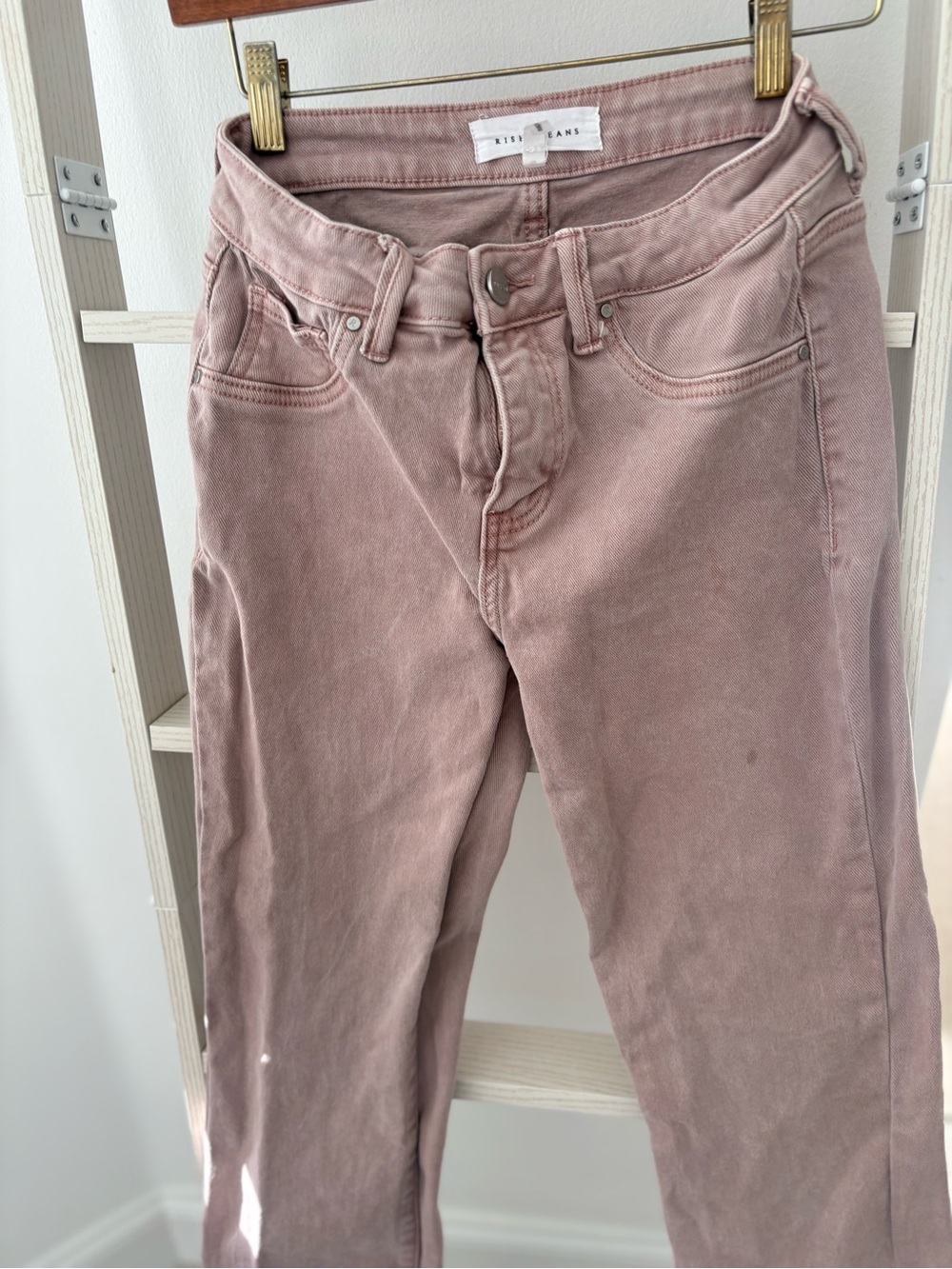 Women's Risen Dusty Rose Crop Jeans